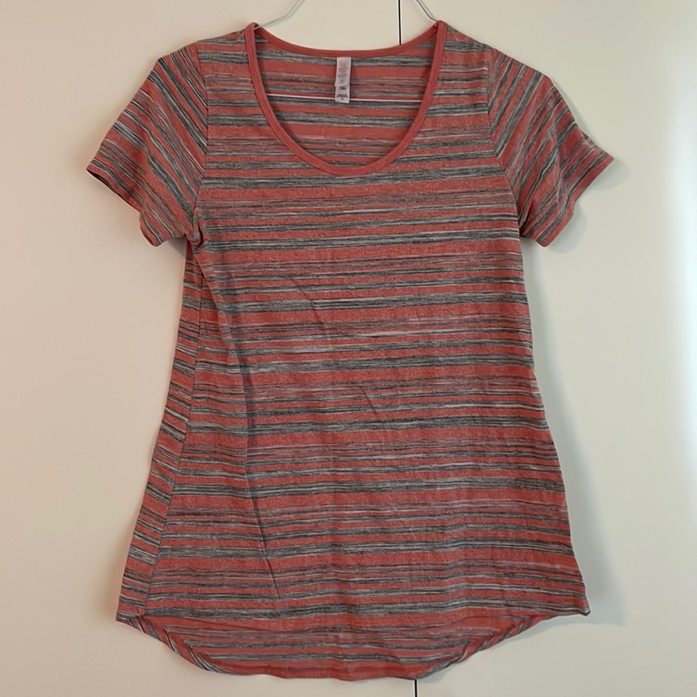 Lularoe orange striped tee